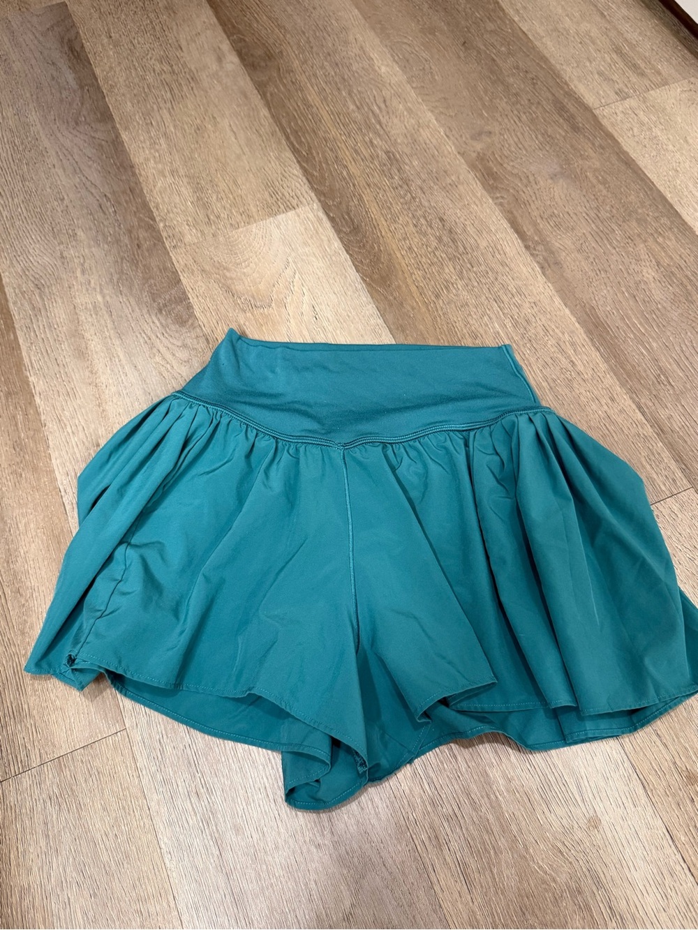 aerie Teal Athletic Skort-Style Shorts